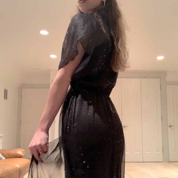 Stone Row Sheer Black Festival Maxi Cover Up - Picture 3 of 5